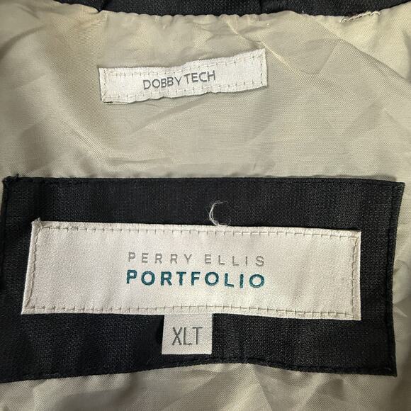 Perry Ellis Portfolio XLT Dobby Tech Black Zip Front Jacket Classic Style - Picture 3 of 6